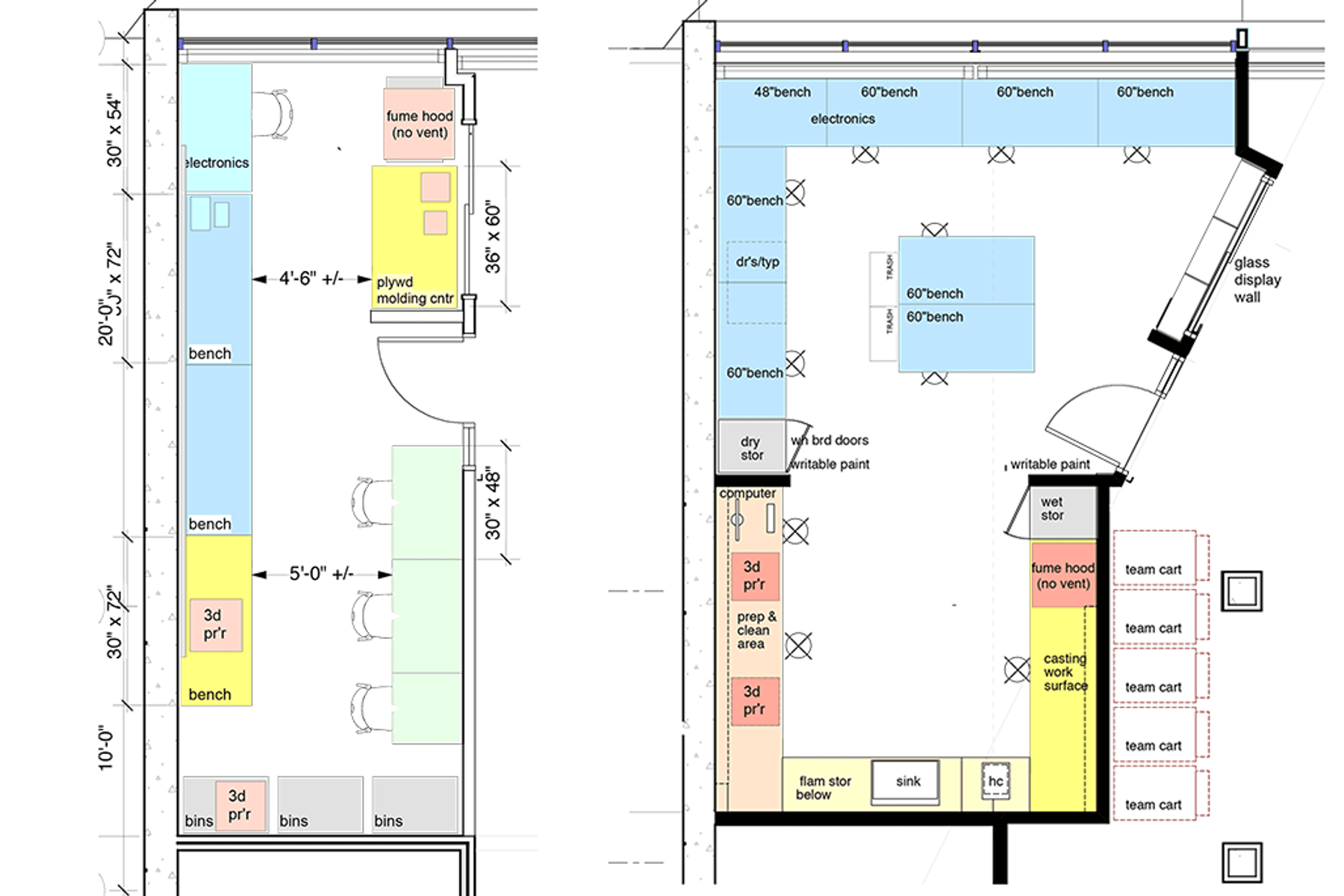 Drawing of renovation for the Maker Space